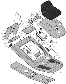 Chassis And Hood Diagram and Parts List for 309005X10A 2001 Briggs and Stratton Lawn Tractor